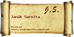 Janák Sarolta névjegykártya