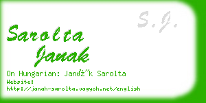 sarolta janak business card